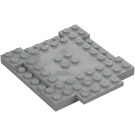 LEGO Medium steingrå Plate 8 x 8 x 0.7 med Cutouts og Ledge (15624)