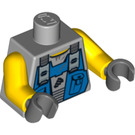 LEGO Medium Steengrijs Power Miner Torso met Blauw Overall Bib (973 / 76382)