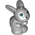 LEGO Medium Stone Gray Rabbit with Turquoise Eyes and White Patches (75518)