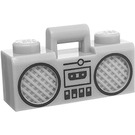 LEGO Keskitumma kivenharmaa Radio jossa Musta Trim ja Cassette (25202 / 93221)