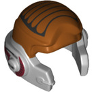 LEGO Medium Stone Gray Rebel Helmet with Dark Orange Top (17973)