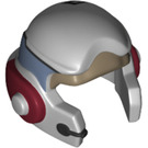 LEGO Gris Pierre Moyen Rebel Casque avec Rouge Foncé (29450)