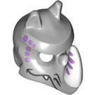 LEGO Mittleres Steingrau Rhino Maske mit Horn und Lavender Markings (15067 / 15811)