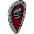 LEGO Medium Stone Gray Shield - Long with Skull (2586 / 59654)