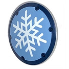 LEGO Medium Stone Gray Shield with Curved Face with White, blue, and medium blue snowflake (75902)