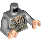 LEGO Medium steengrijs Sirius Zwart Minifiguur Torso (973 / 76382)