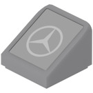 LEGO Mittleres Steingrau Steigung 1 x 1 (31°) mit Mercedes Benz-Logo Aufkleber (35338)