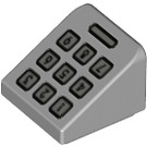 LEGO Keskitumma kivenharmaa Luiska 1 x 1 (31°) jossa Number keypad (33380 / 35338)