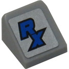 LEGO Medium Stone Gray Slope 1 x 1 (31°) with 'RX' Sticker (50746)