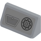 LEGO Medium Steengrijs Helling 1 x 2 (31°) met Anglia Dashboard Sticker (85984)