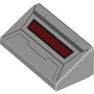 LEGO Mittleres Steingrau Steigung 1 x 2 (31°) mit AT-AT Cockpit, Dark rot Slot (50398 / 73607)