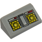 LEGO Gris pierre moyen Pente 1 x 2 (31°) avec Control Panneau 8424 Autocollant (85984)
