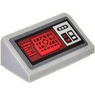 LEGO Medium Steengrijs Helling 1 x 2 (31°) met Control Paneel Sticker (85984)