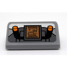 LEGO Medium Steengrijs Helling 1 x 2 (31°) met Handvat en Control Paneel Sticker (85984)