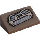 LEGO Gris pierre moyen Pente 1 x 2 (31°) avec Keyboard, Buttons, et Lights Autocollant (85984)