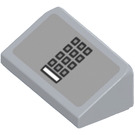 LEGO Medium Steengrijs Helling 1 x 2 (31°) met Keypad Sticker (85984)