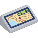 LEGO Medium Stone Gray Slope 1 x 2 (31°) with Map and Arrow Sticker (85984)