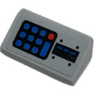 LEGO Gris pierre moyen Pente 1 x 2 (31°) avec Panneau avec Buttons Autocollant (85984)