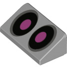 LEGO Medium Stone Gray Slope 1 x 2 (31°) with Pink Eyes (85984 / 98805)