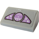LEGO Medium Stone Gray Slope 1 x 2 (31°) with Purple Gauges and Target Screen Sticker (85984)