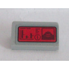 LEGO Gris pierre moyen Pente 1 x 2 (31°) avec rouge Control Panneau Autocollant (85984)