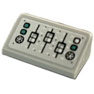 LEGO Medium Stone Gray Slope 1 x 2 (31°) with Sliders with Dark Turquoise and White Buttons Sticker (85984)