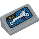 LEGO Medium Stone Gray Slope 1 x 2 (31°) with White Batmobile and Yellow Bar Graph Sticker (85984)