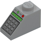 LEGO Medium steengrijs Helling 1 x 2 (45°) met Keypad, Groen Digital Display, en Knoppen Patroon (46095 / 50344)