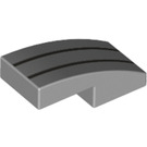 LEGO Medium Stone Gray Slope 1 x 2 Curved with Black Lines (11477 / 36438)