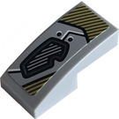 LEGO Medium Stone Gray Slope 1 x 2 Curved with Gray Eye Cover and Metallic Gold Decorative Pattern Sticker (11477)