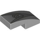 LEGO Medium Stone Gray Slope 1 x 2 Curved with V8 (11477 / 79854)