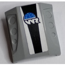 LEGO Gris pierre moyen Pente 1 x 2 x 2 Incurvé avec Dimples avec Globe et blanc 'WR' World Racers logo Autocollant (44675)