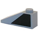 LEGO Gris pierre moyen Pente 1 x 3 (25°) avec Noir Trapezoid Droite Autocollant (4286)