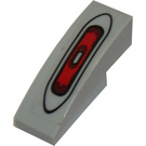 LEGO Medium Stone Gray Slope 1 x 3 Curved with Black and Red Taillight Sticker (50950)