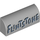 LEGO Medium Stone Gray Slope 1 x 4 Curved with "Flintstone" Lettering (6191)