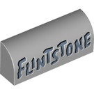 LEGO Medium Stone Gray Slope 1 x 4 Curved with "Flintstone" Lettering (6191 / 55306)