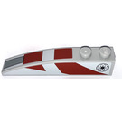 LEGO Medium Stone Gray Slope 1 x 6 Curved with Dark Red Stripes and SW Republic Logo (Both Sides) Sticker (41762)