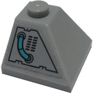 LEGO Medium Stone Gray Slope 2 x 2 (45°) Corner with Hose and Black Vents Sticker (3045)