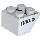 LEGO Medium Stone Gray Slope 2 x 2 (45°) Inverted with 'IVECO' (Left) Sticker with Flat Spacer Underneath (3660)