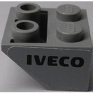 LEGO Medium Stone Gray Slope 2 x 2 (45°) Inverted with 'IVECO' (Right) Sticker with Flat Spacer Underneath (3660)