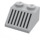 LEGO Medium Stone Gray Slope 2 x 2 (45°) with Black Grille (60186 / 69607)