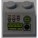 LEGO Mittleres Steingrau Steigung 2 x 2 (45°) mit Controls und Oscilloscope Display Aufkleber (3039)