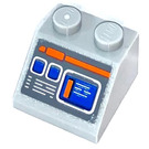 LEGO Medium Steengrijs Helling 2 x 2 (45°) met Instruments Sticker (3039)