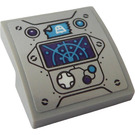 LEGO Gris pierre moyen Pente 2 x 2 Incurvé avec Radar Screen, Buttons et Sprite Autocollant (15068)