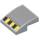 LEGO Medium Stone Gray Slope 2 x 2 Curved with Short Black and Yellow Stripes and Black Dots Sticker (15068)