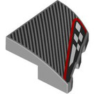 LEGO Medium Stone Gray Slope 2 x 2 x 0.6 Curved Angled Left with Red and Black and White (5095 / 106735)