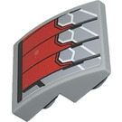 LEGO Medium Stone Gray Slope 2 x 2 x 0.7 Curved Inverted with Backplate of Falcon Armor Wings (Left) Sticker (32803)
