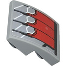 LEGO Medium Steengrijs Helling 2 x 2 x 0.7 Gebogen Omgekeerd met Backplate of Falcon Armor Wings (Rechtsaf) Sticker (32803)