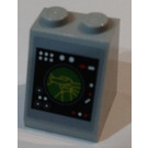 LEGO Medium Stone Gray Slope 2 x 2 x 2 (65°) with Radar screen 2 Sticker with Bottom Tube (3678)