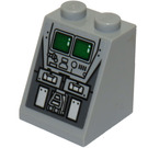 LEGO Medium Steengrijs Helling 2 x 2 x 2 (65°) met SW AT-ST Monitors en Control Console Sticker met buis aan de onderzijde (3678)